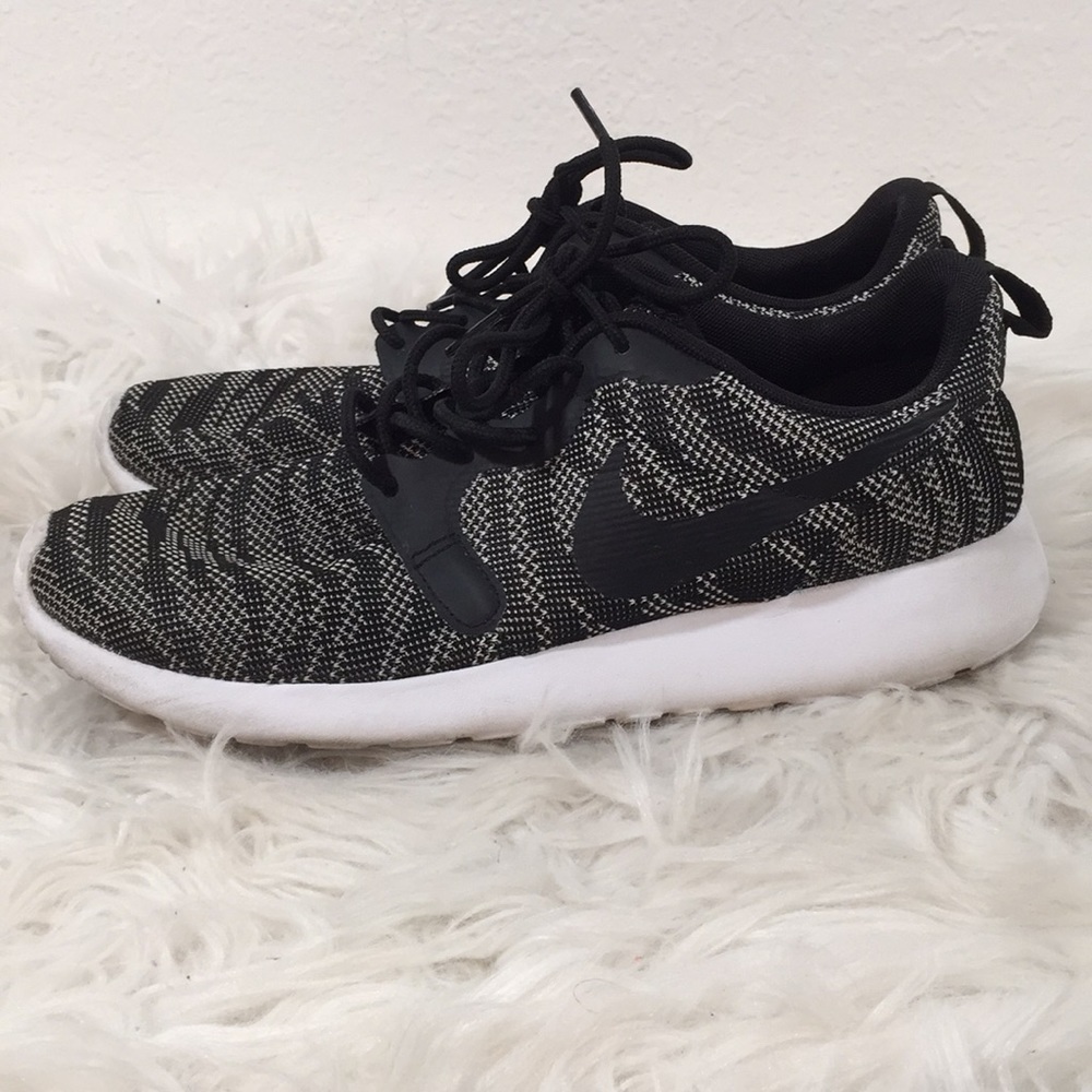Nike Roshe Run Jacquard Obsidian Black/White sz. 9 - Picture 7 of 9